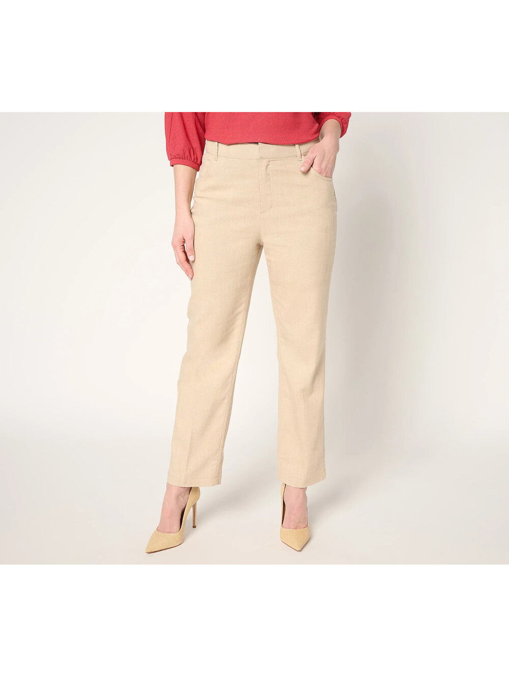 BEAUTIFUL by Lawrence Zarian Regular Stretch Twill Ankle Pant Khaki, 16 #19